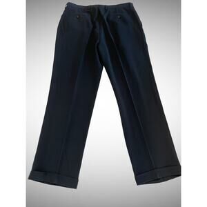 Alan Flusser Men's 38 x 32 Dress Golf Pants. Pleated front, Black With cuffs.